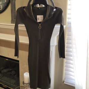 G By GUESS camo green front zip up dress!